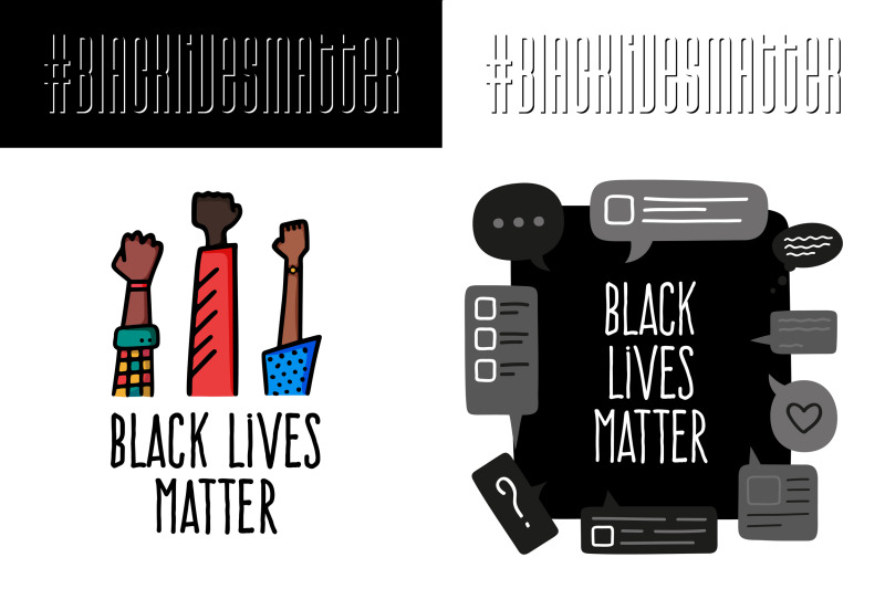 black-lives-matter-illustration-set