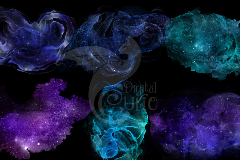 Galaxy Ink Overlays By Digital Curio | TheHungryJPEG.com