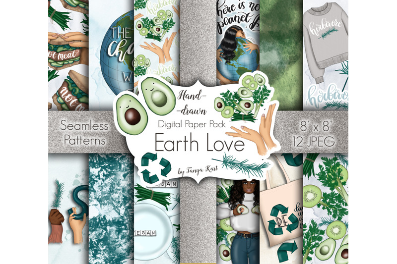 earth-love-clipart-amp-pattern