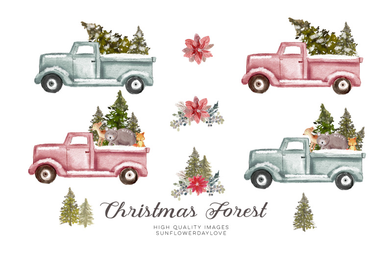 woodland-christmas-clipart-woodland-forest-christmas-mountain