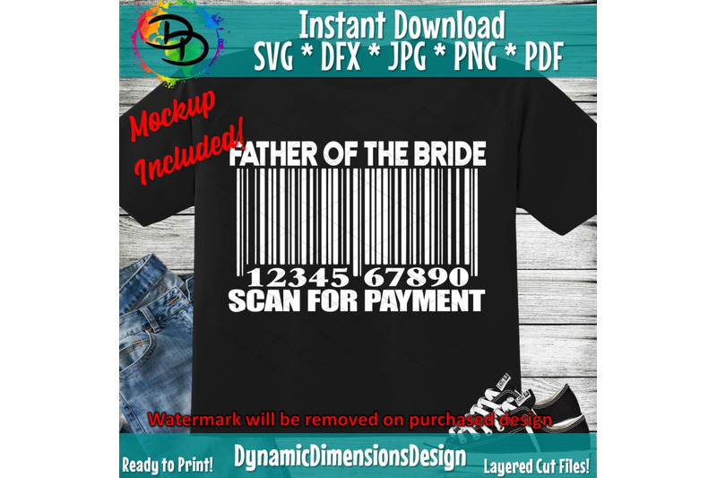 Download Father of the Bride SVG, Scan for Payment, Wedding SVG ...