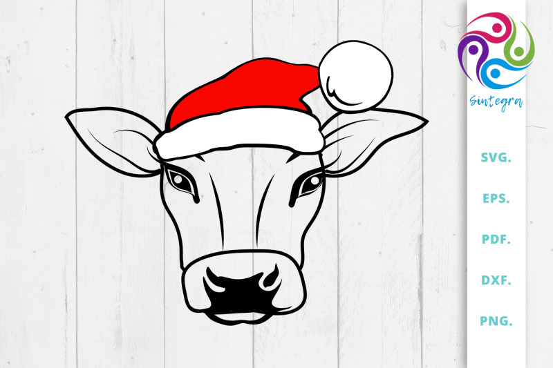 cow-with-santa-hat-svg-cut-file