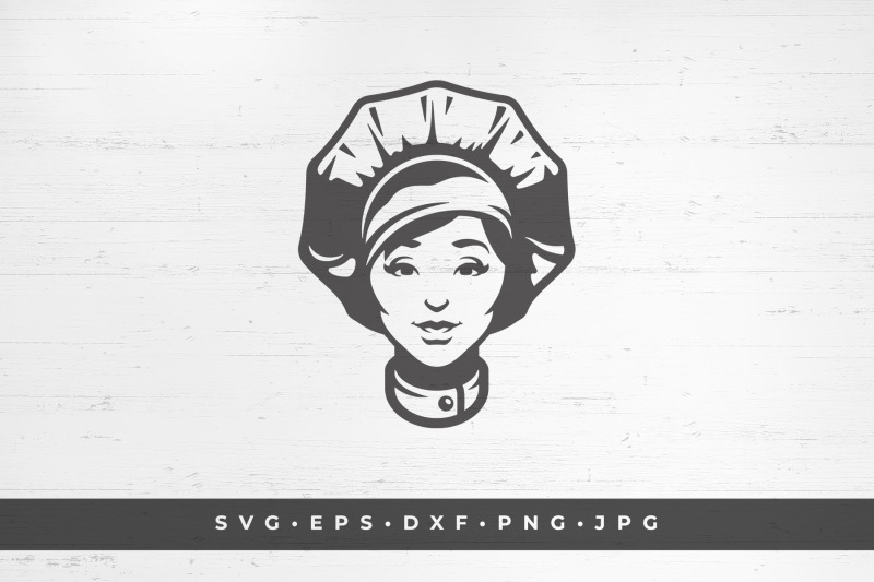 beautiful-female-face-in-a-chef-039-s-hat-vector-illustration-svg-png