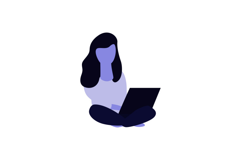 flat-illustration-girl-learning-at-home