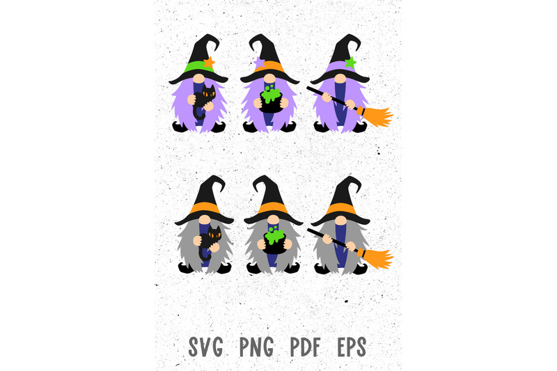 Witch svg Halloween gnomes svg Witch clipart Gnome clipart ...