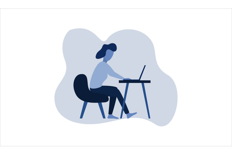 flat-illustration-girl-learning-at-home