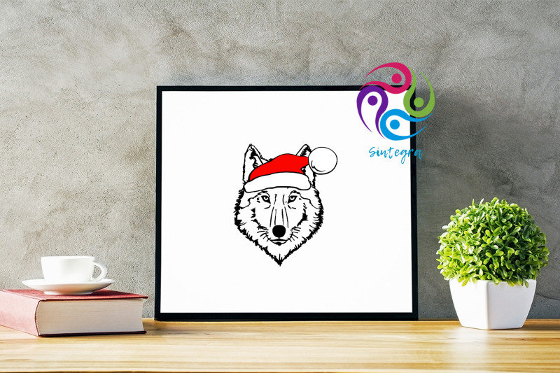 wolf-with-santa-hat-svg-file