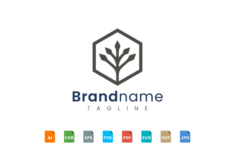 geometry-plant-logo-template