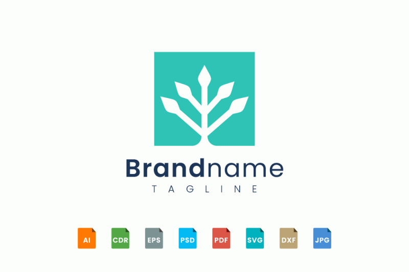 geometry-plant-logo-template