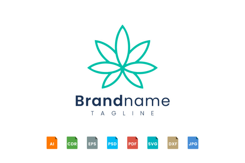 line-art-flower-logo-template
