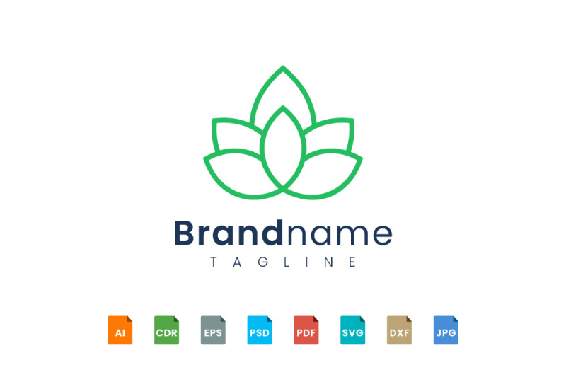 line-art-flower-logo-template