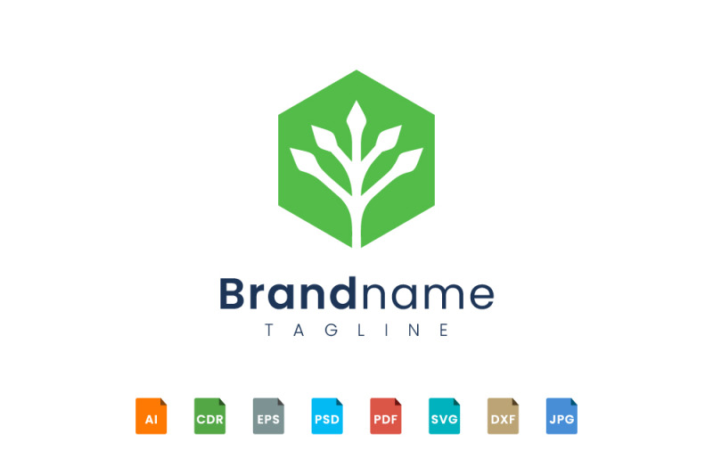 geometry-plant-logo-template