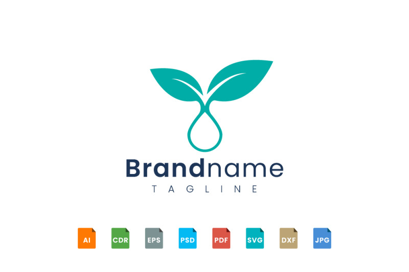 plant-water-drop-logo-template