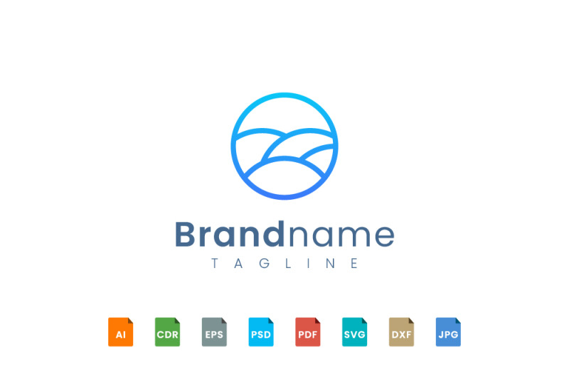 ocean-waves-line-logo-template