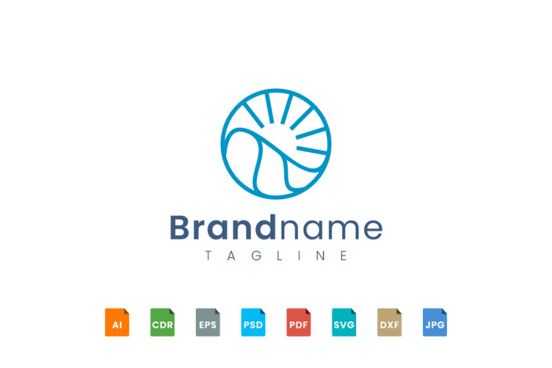 simple-sun-and-ocean-logo-template