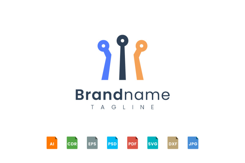 three-pillar-connection-logo-template