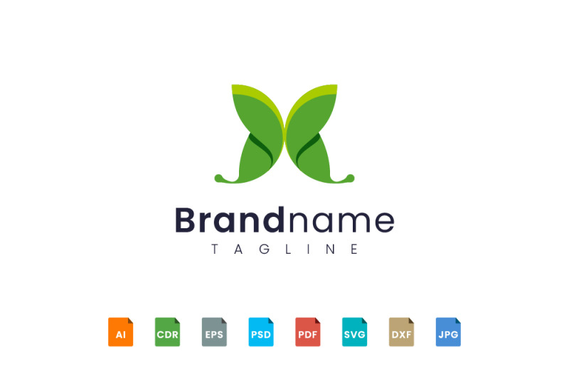 green-butterfly-logo-template