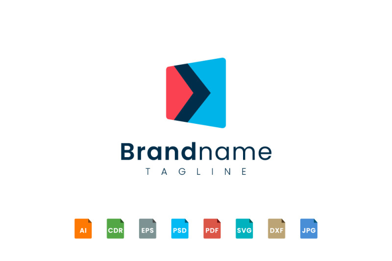 square-perspective-arrow-logo-template