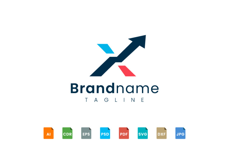 letter-x-abstract-up-arrow-logo-template