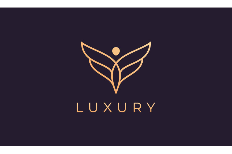 winged-gold-human-figure-logo-template