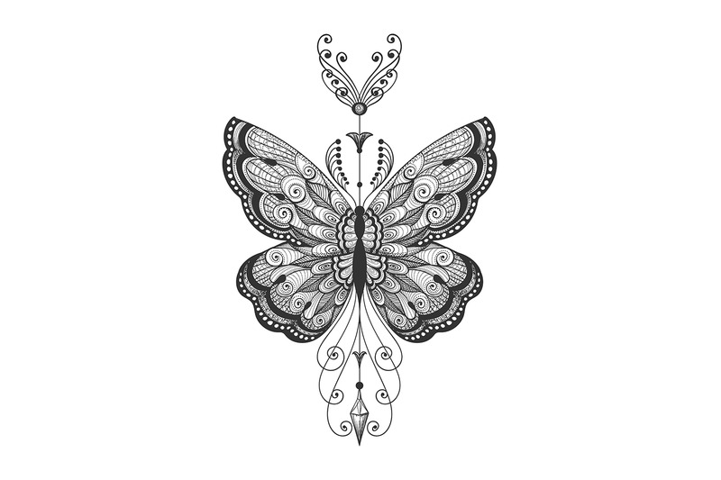 hand-drawn-butterfly-tattoo