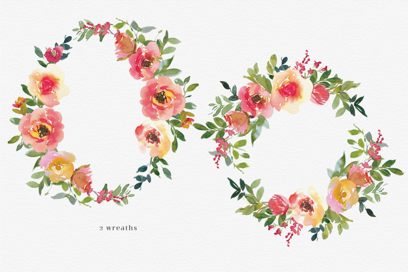 red-and-lemon-watercolor-floral-clipart