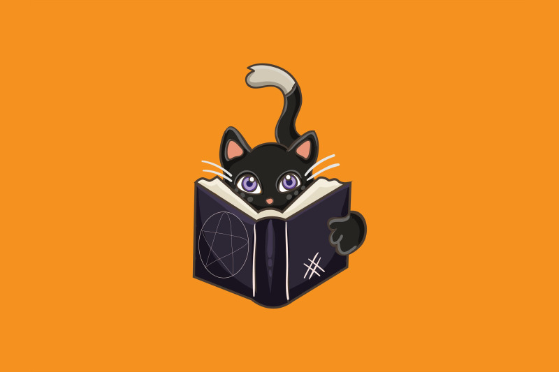 halloween-with-book-and-black-cat