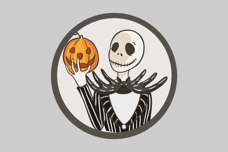 halloween-skull-with-pumpkin-in-hand