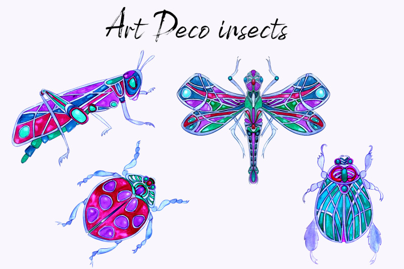 watercolor-art-deco-insects-clipart