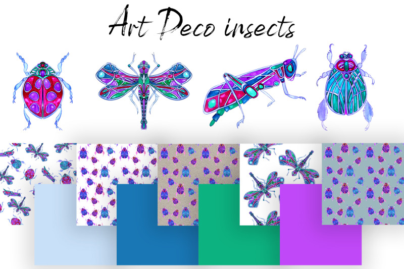 watercolor-art-deco-insects-clipart