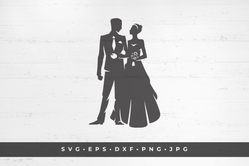 bride-and-groom-silhouette-isolated-on-white-background-vector-illustr