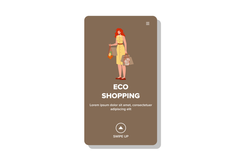 woman-eco-shopping-natural-bio-products-vector