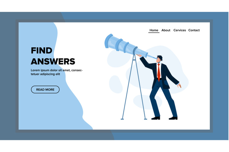 man-looking-into-spyglass-for-find-answers-vector