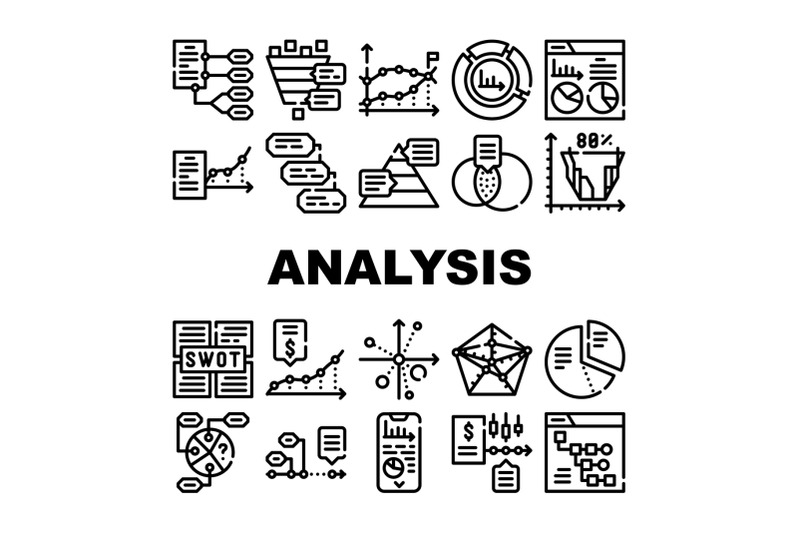 data-analysis-diagram-collection-icons-set-vector