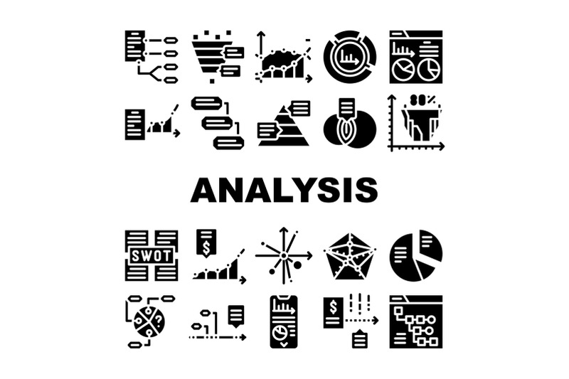 data-analysis-diagram-collection-icons-set-vector