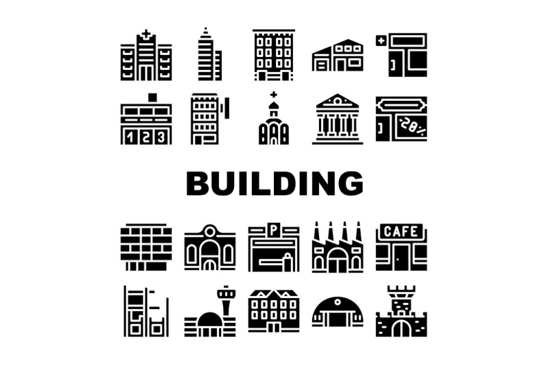 building-architecture-collection-icons-set-vector-illustrations