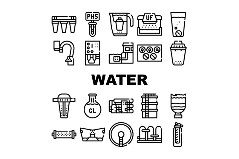 water-treatment-filter-collection-icons-set-vector