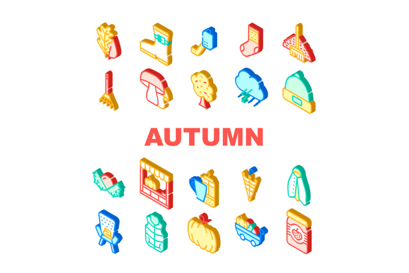 autumn-season-objects-collection-icons-set-vector