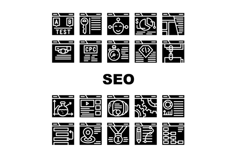 seo-search-engine-optimization-icons-set-vector