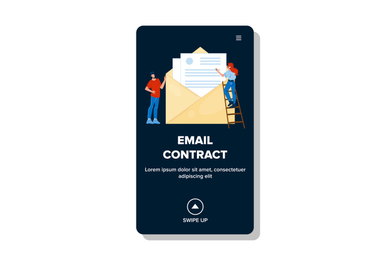 email-contract-sending-business-people-vector