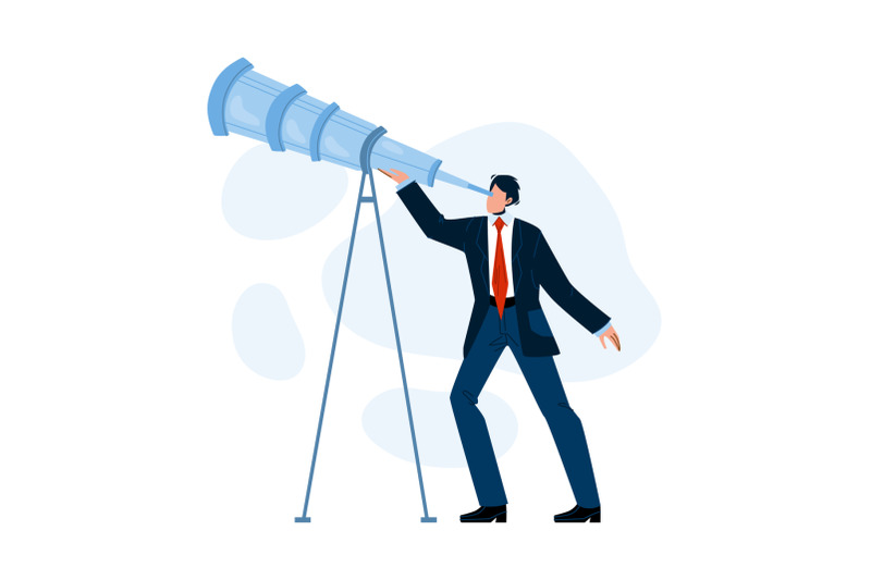 visionary-businessman-looking-into-spyglass-vector