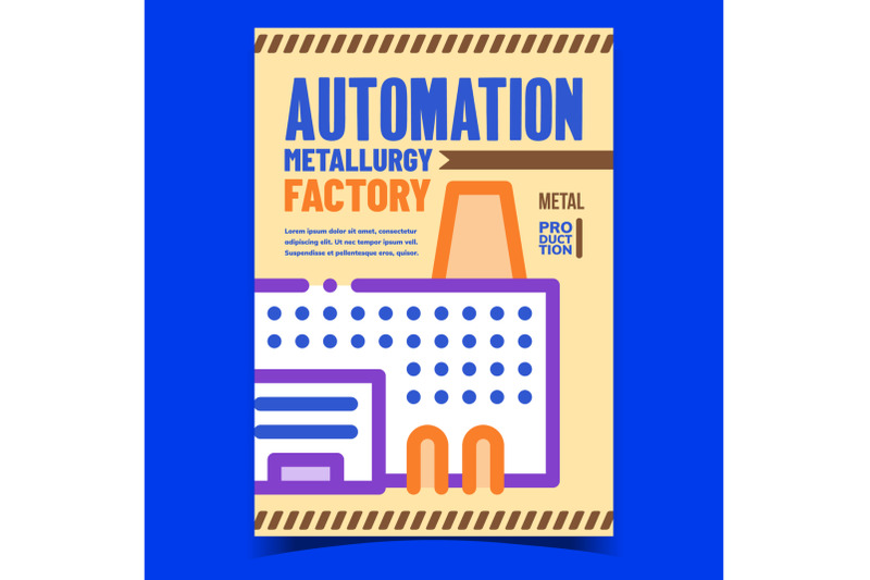 automation-metallurgy-factory-promo-banner-vector