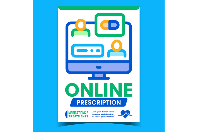 online-prescription-advertising-poster-vector