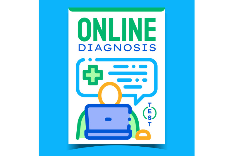 online-diagnosis-creative-advertise-banner-vector