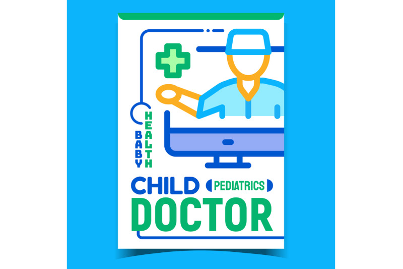 child-doctor-creative-advertising-poster-vector