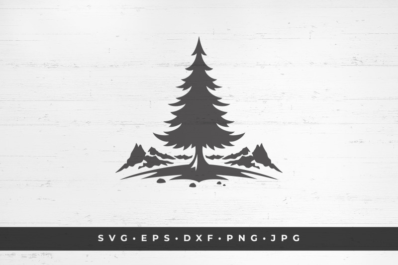 mountain-landscape-with-spruce-vector-illustration-svg-png-dxf-e