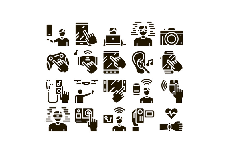 gadget-and-device-glyph-set-vector