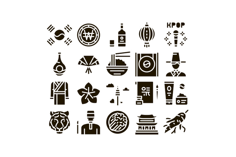 korea-traditional-glyph-set-vector