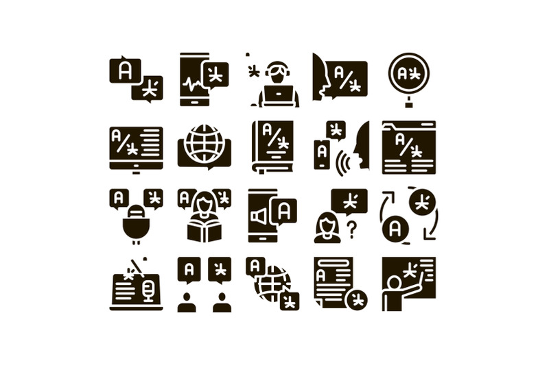 interpreter-translator-glyph-set-vector