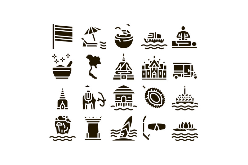 thailand-national-glyph-set-vector